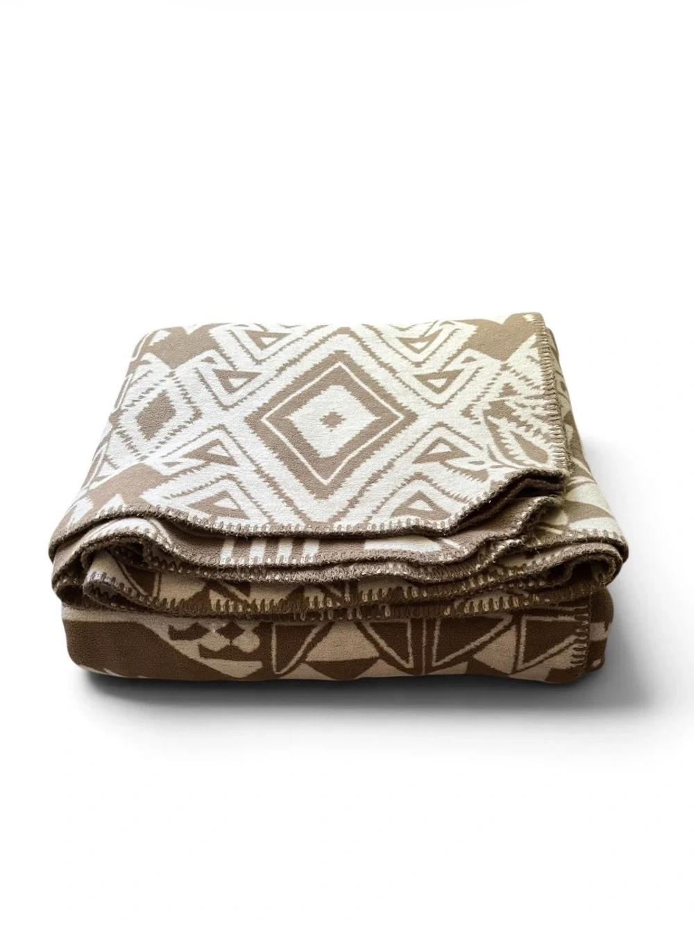 Pendleton Harding Star Print 100% Cotton Tan/Cream Woven Blanket, sz Full